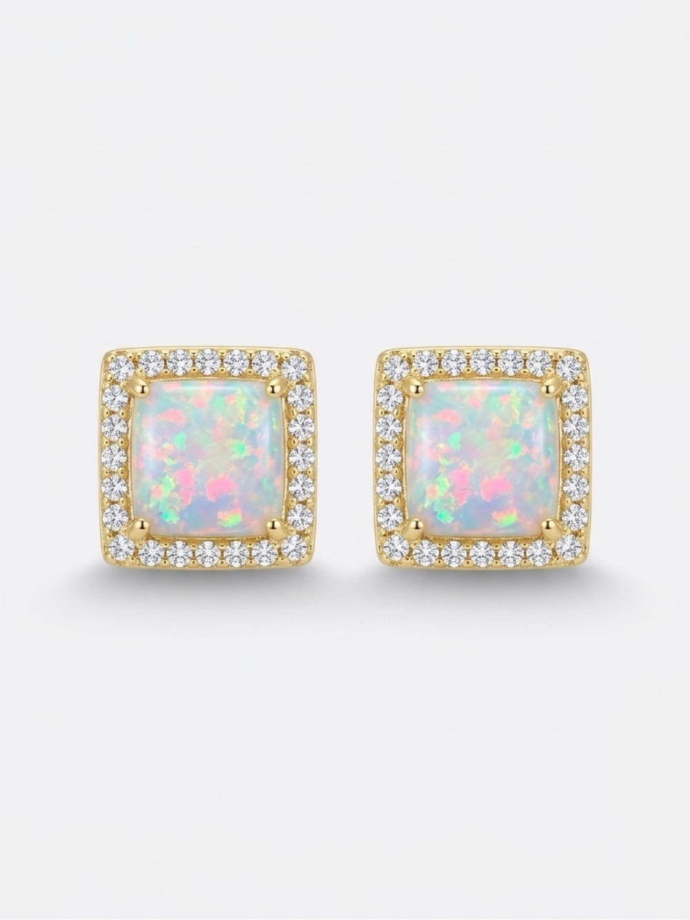 Sterling Silver and Gold Plated Genuine Opal earrings